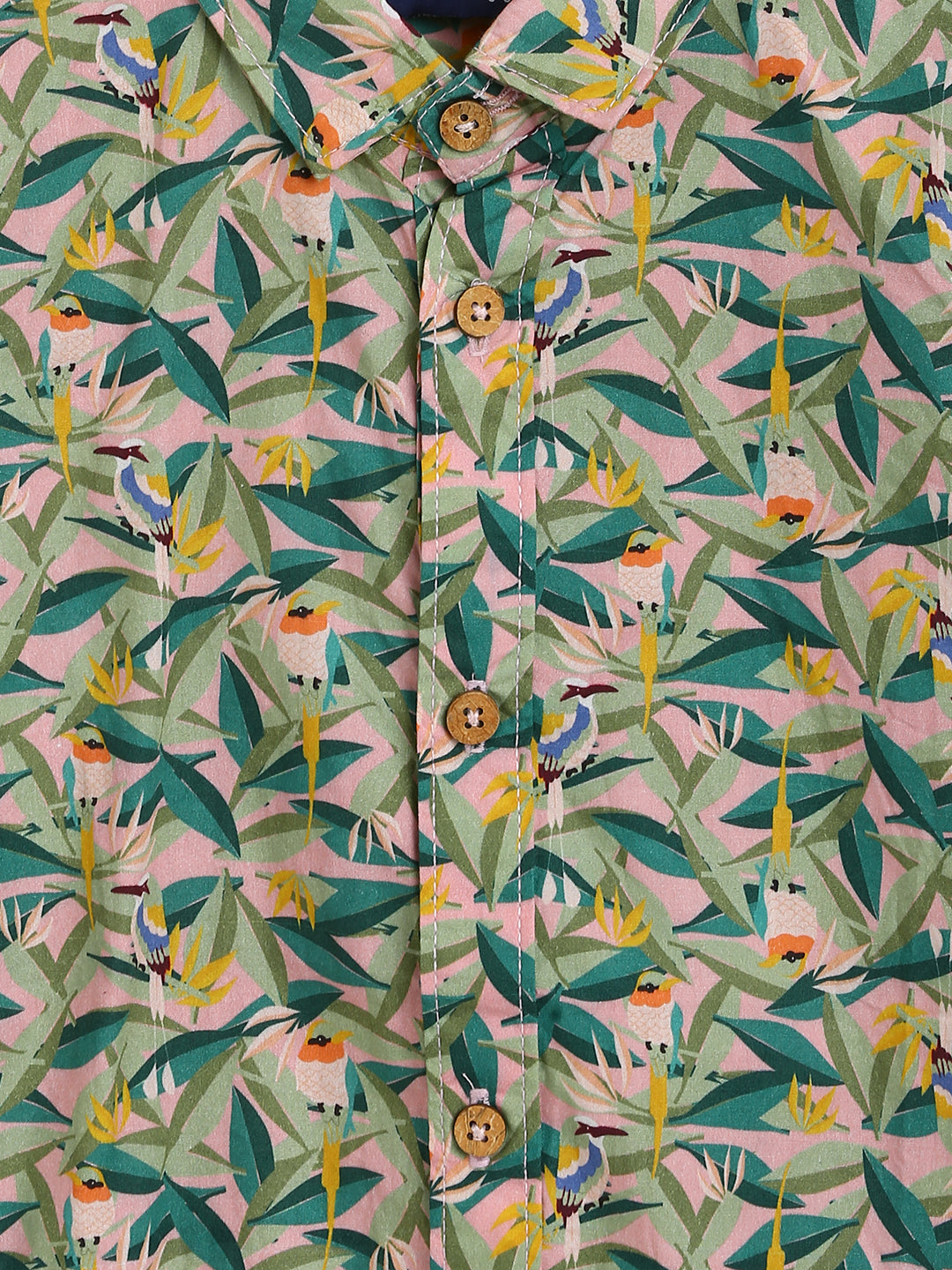 Boys Leaf Printed Cotton Shirt