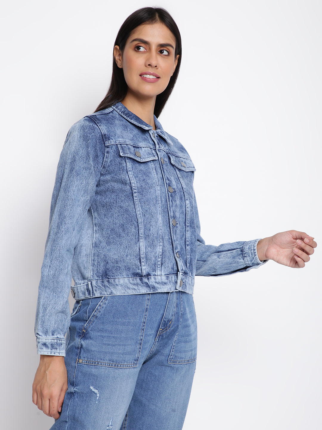 Women Mid Blue Denim Jacket