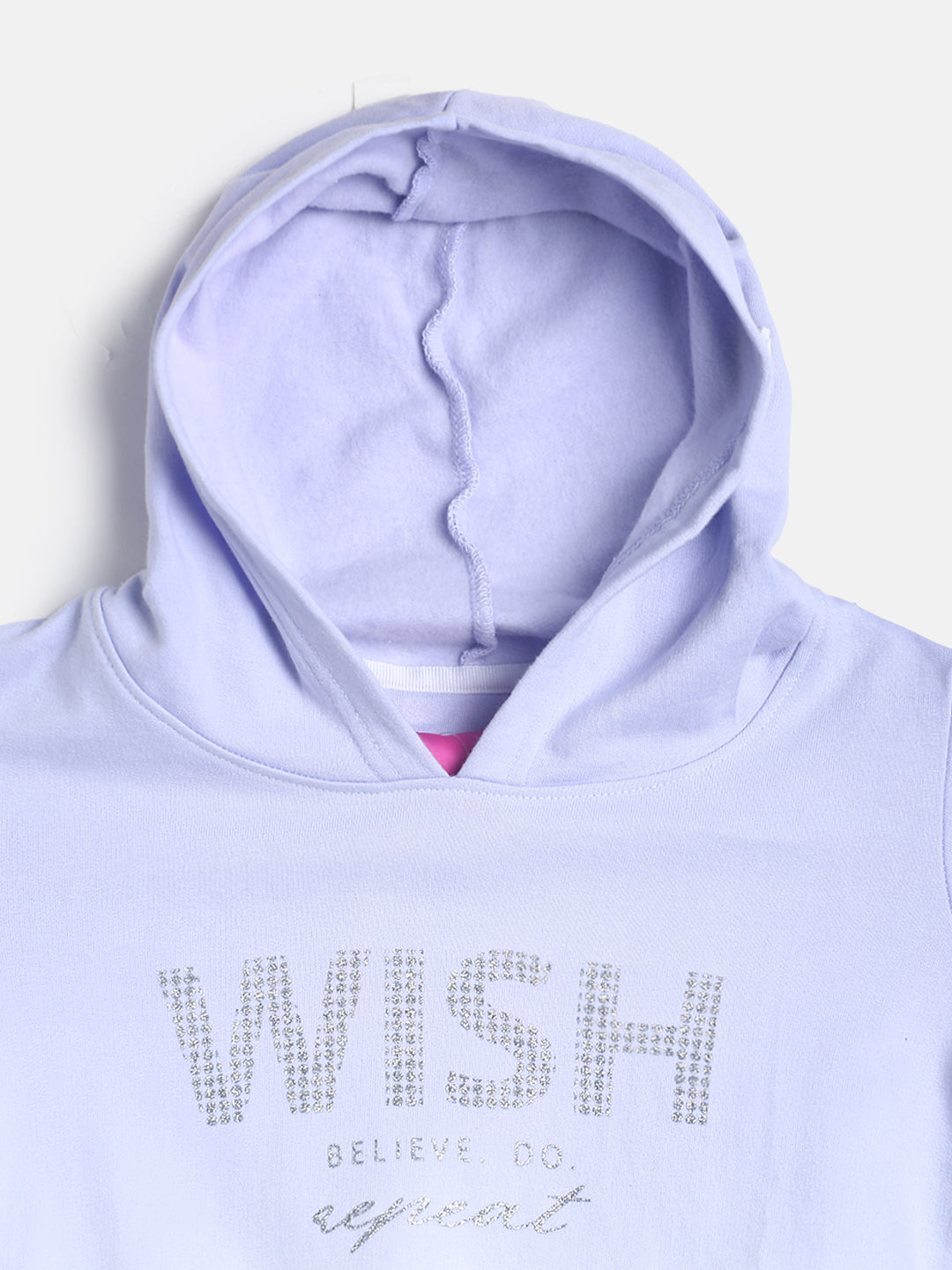 Girls Blue Ombre Printed Sweatshirt With Hood