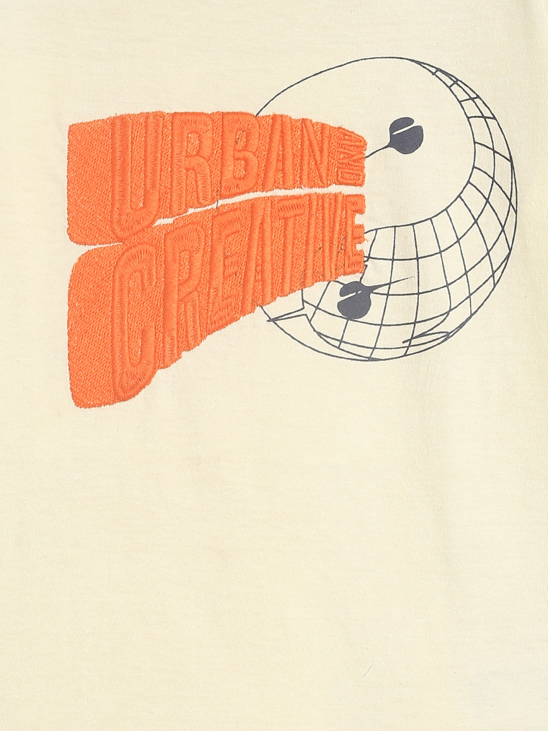 Boys Off White Cotton T-shirt