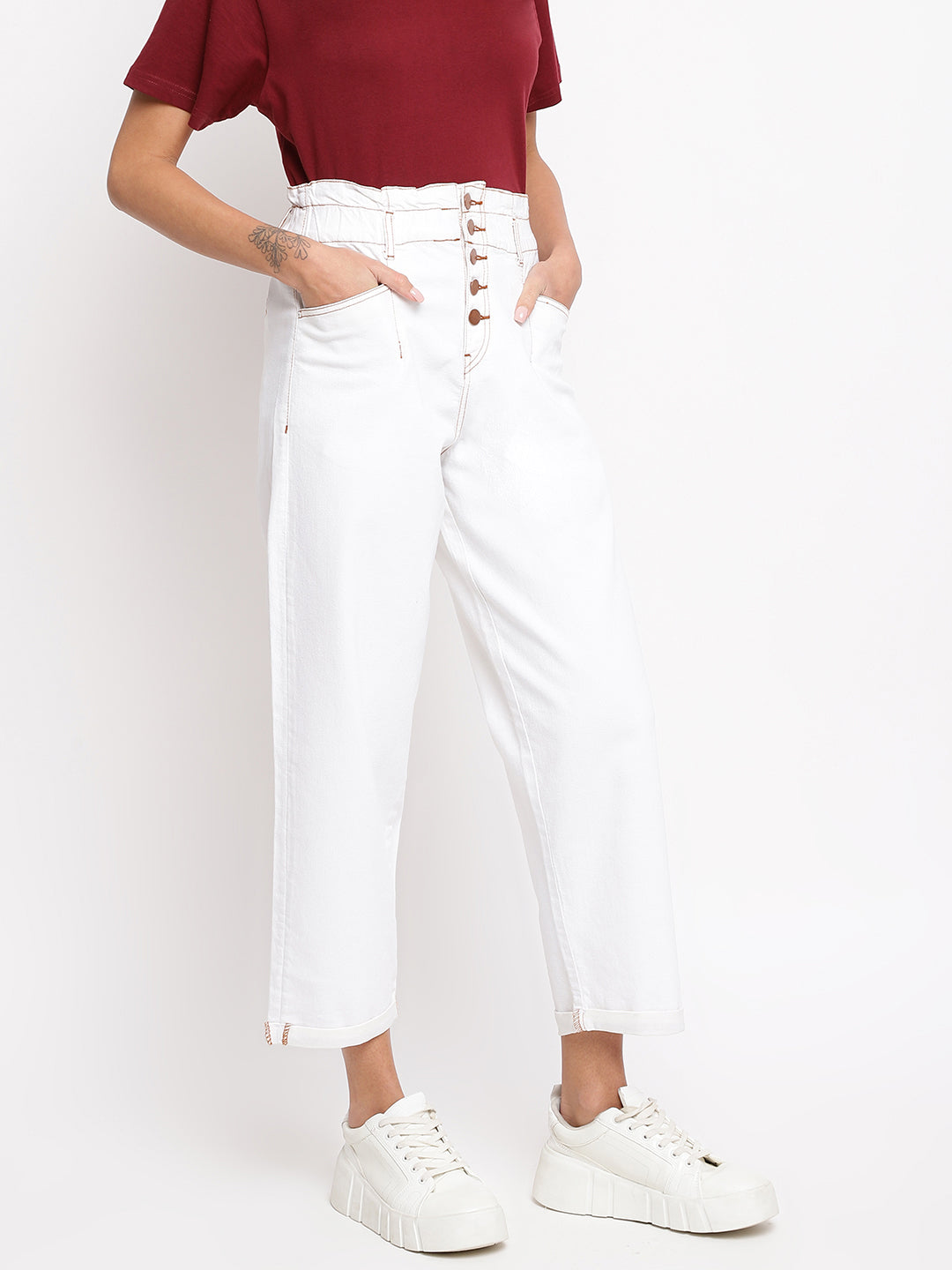 Women White Denim Jeans