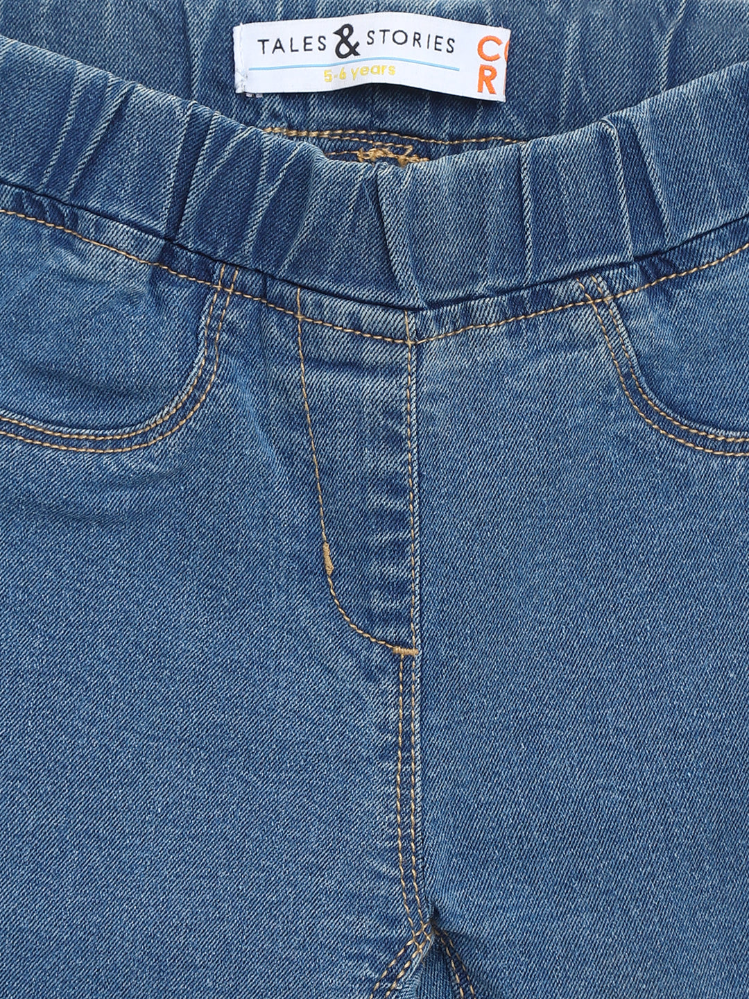 Girls Blue Washed Jeggings