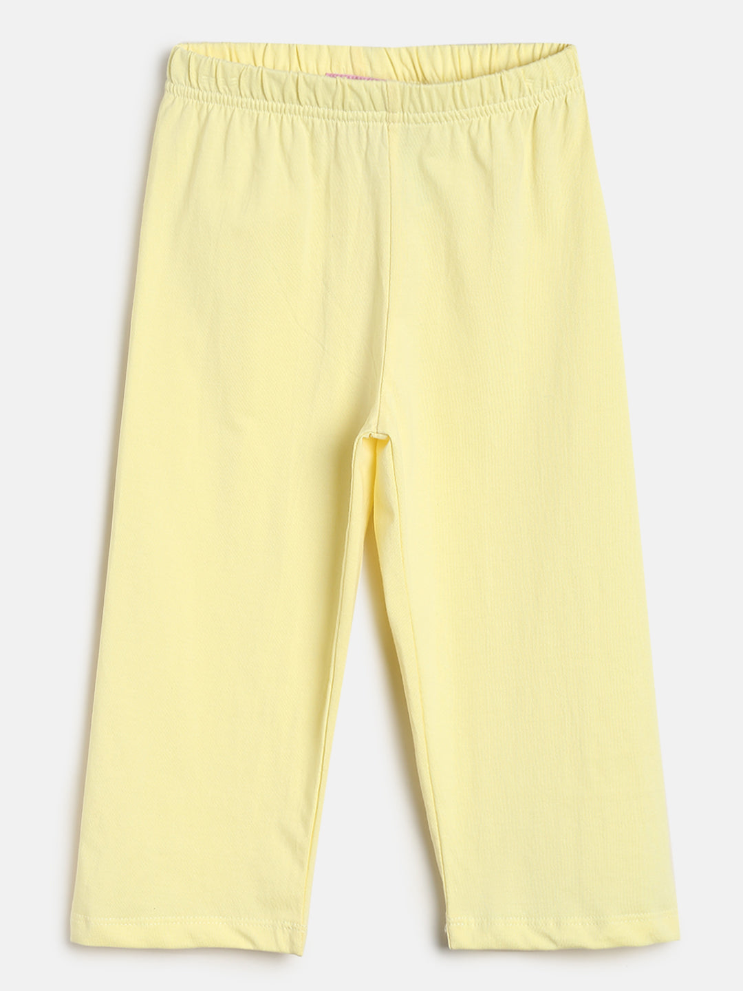 Girls Pink & Yellow Cotton Night Suit