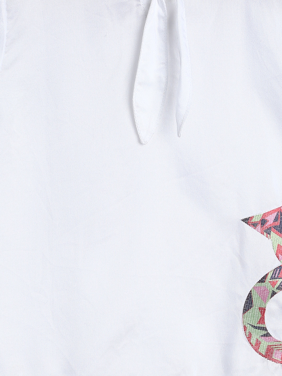 Girls Cotton White Printed Top