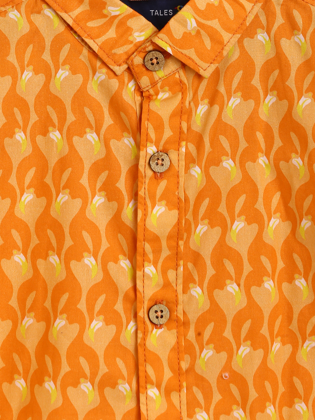 Boys Orange Cotton Shirt
