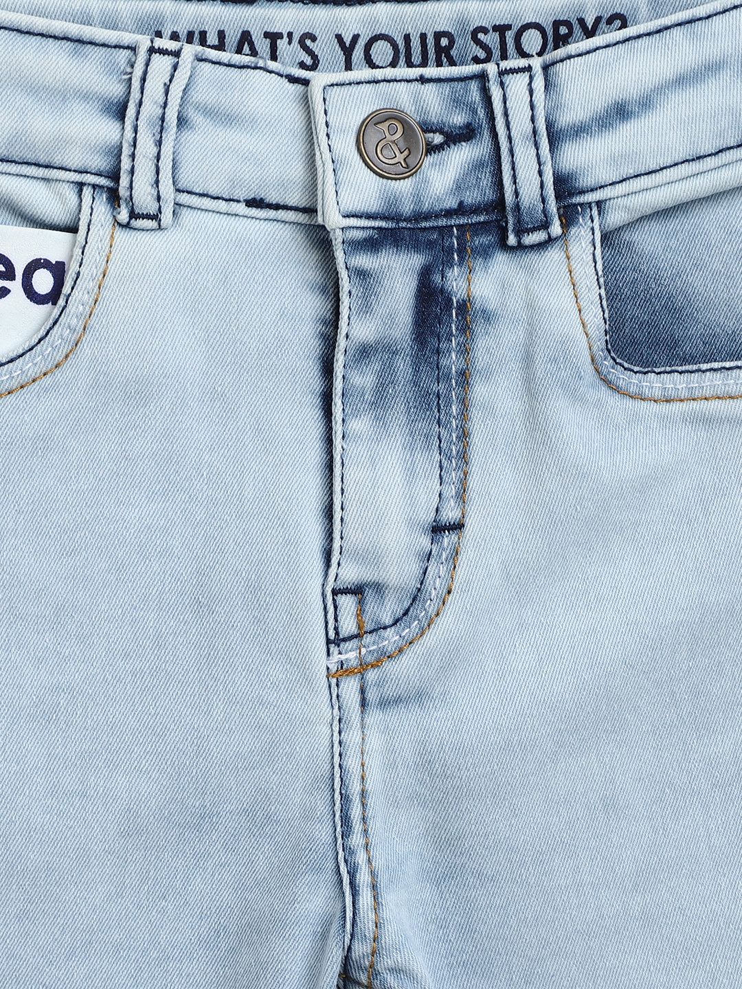 Boys Sky Blue Slim Fit Jeans