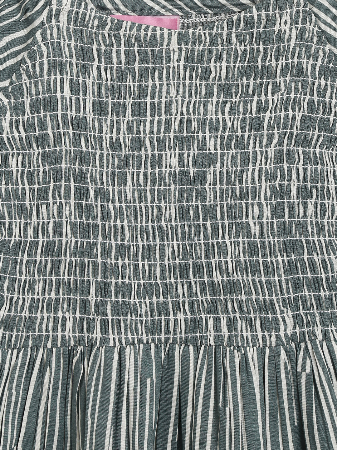 Girls Grey Striped Dress