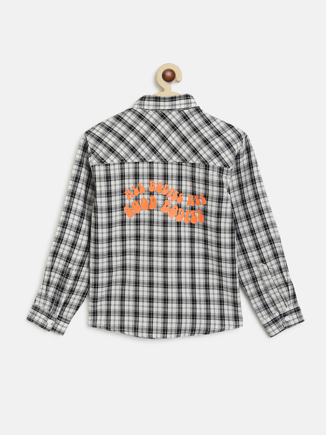 Boys Black & White Checks Shirt