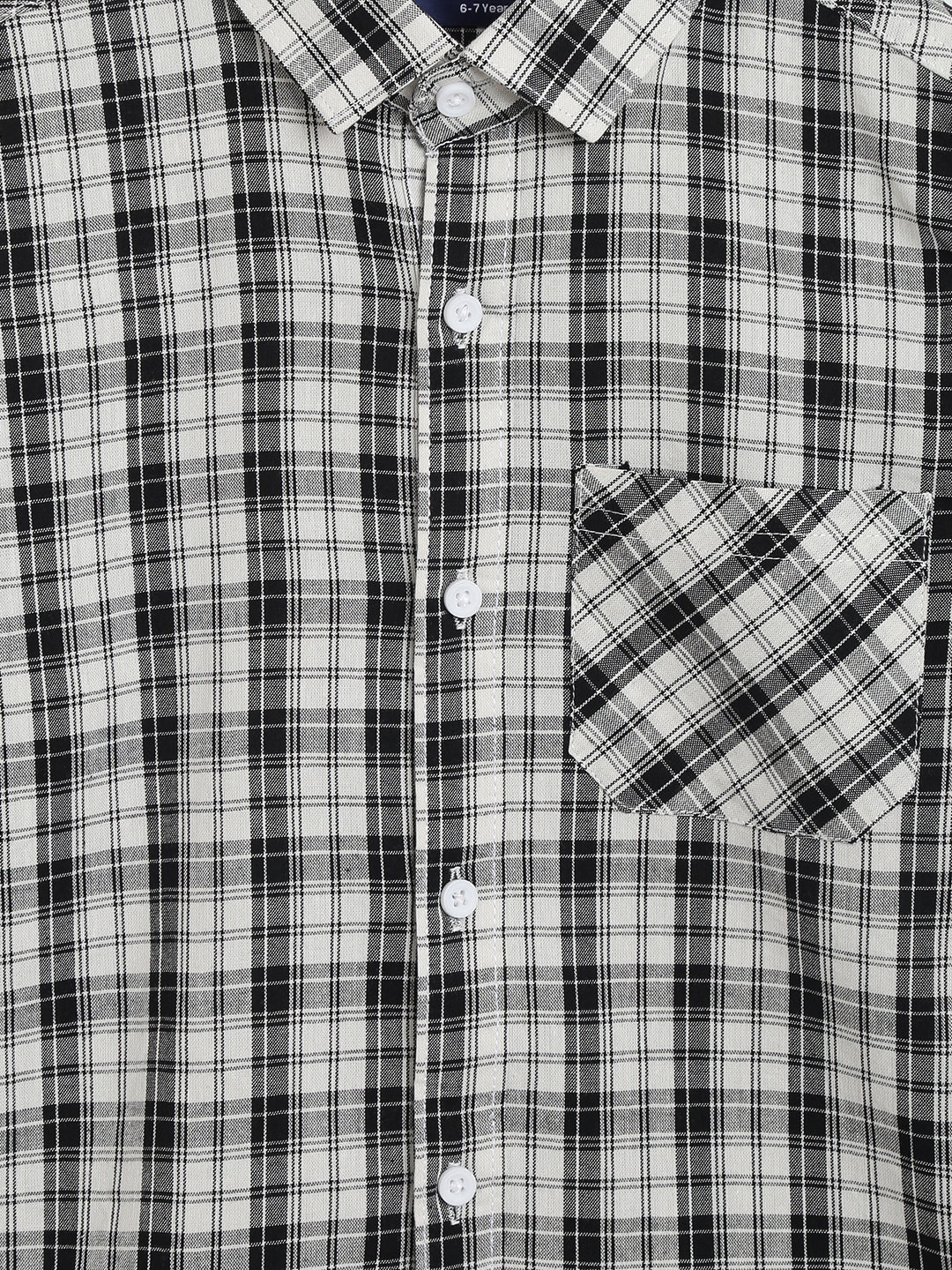 Boys Black & White Checks Shirt