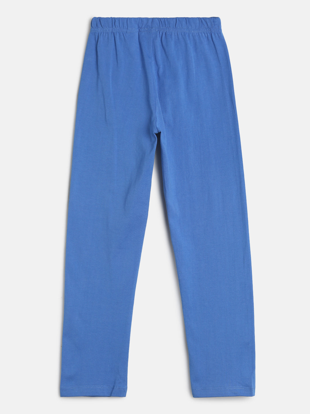 Boys White & Blue Printed Cotton Night Suit