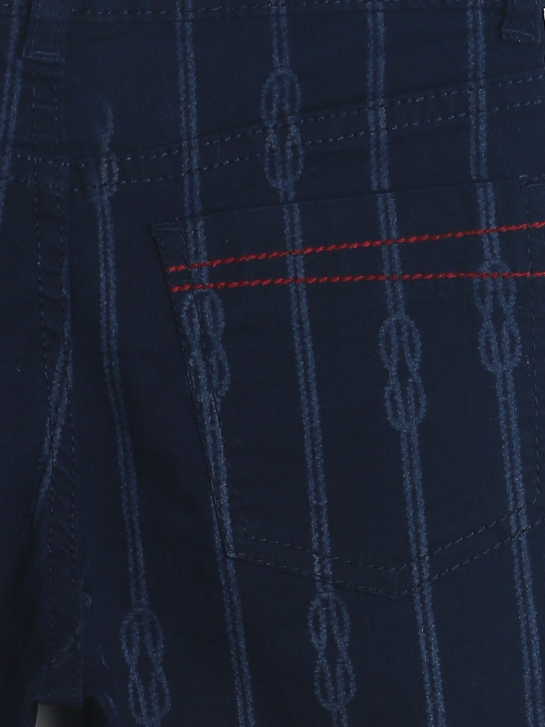 BOYS SLIM FIT DARK BLUE PRINTED JEANS