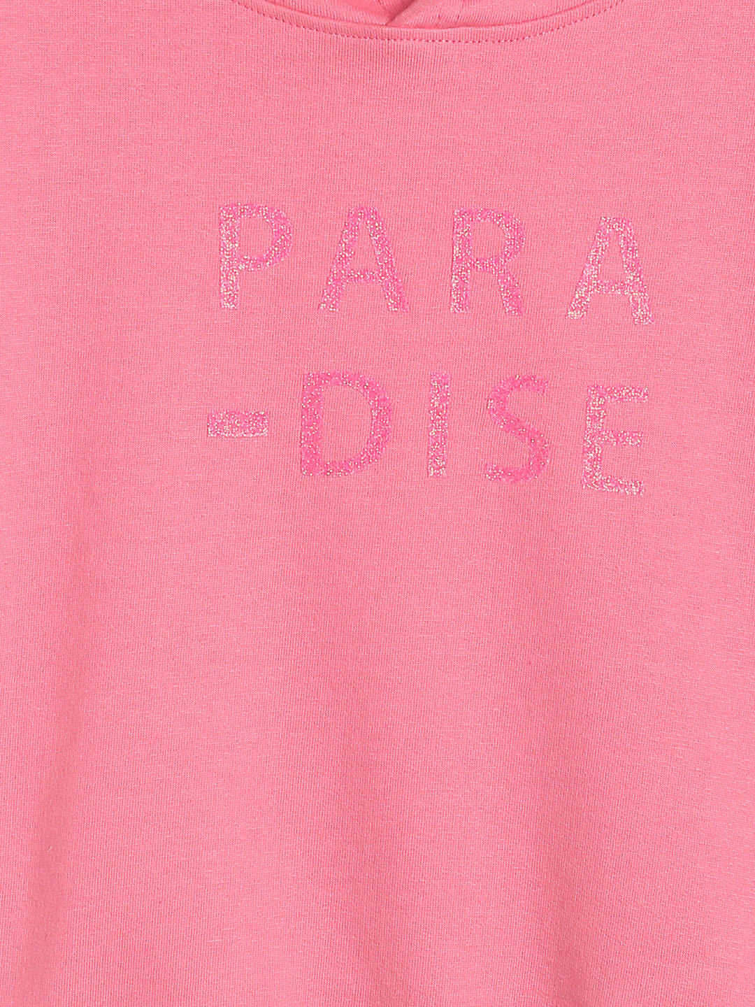 Girls Pink Cotton Poly Sweatshirt With Hood