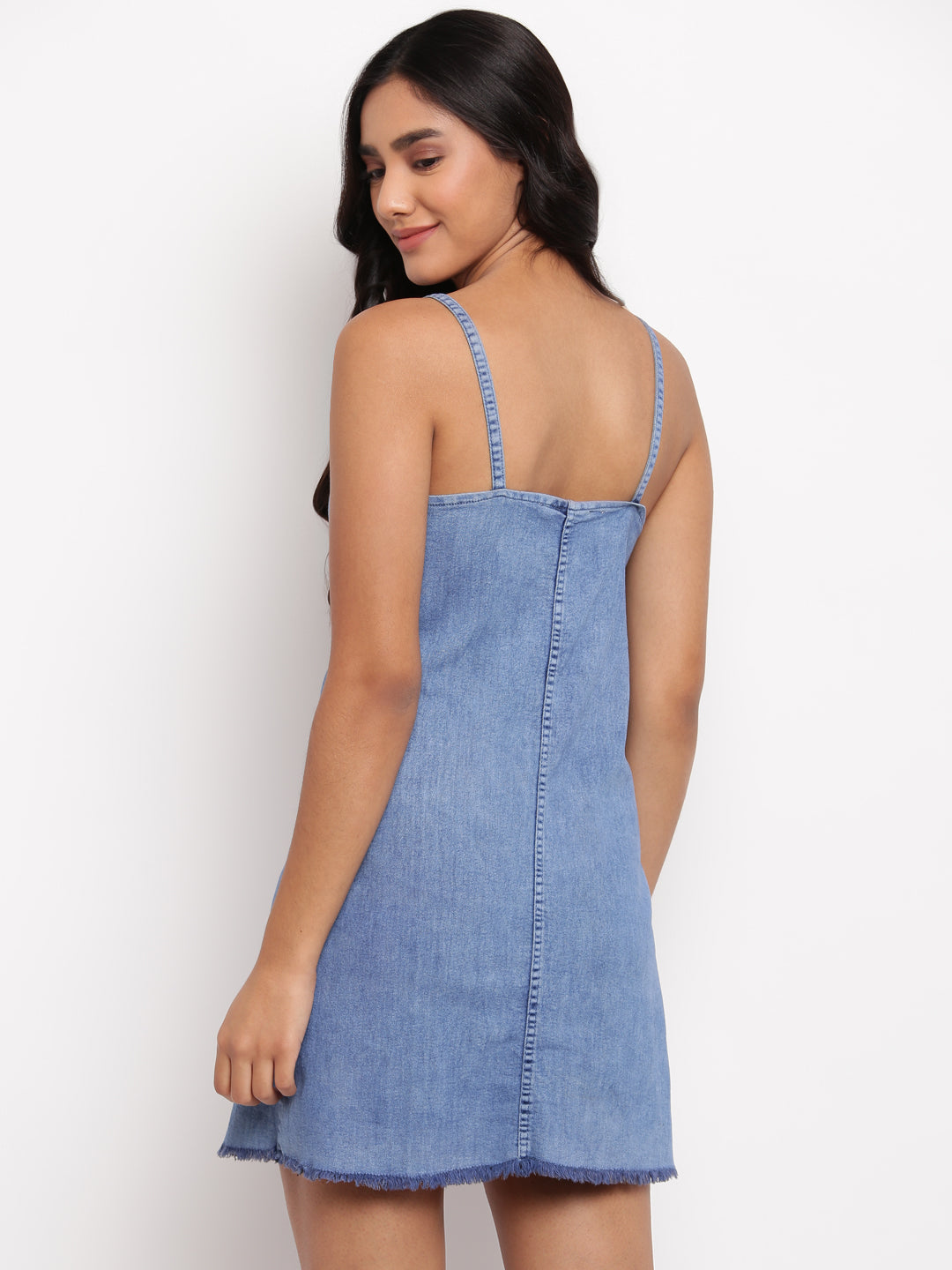 Women Mid Blue Denim Dress