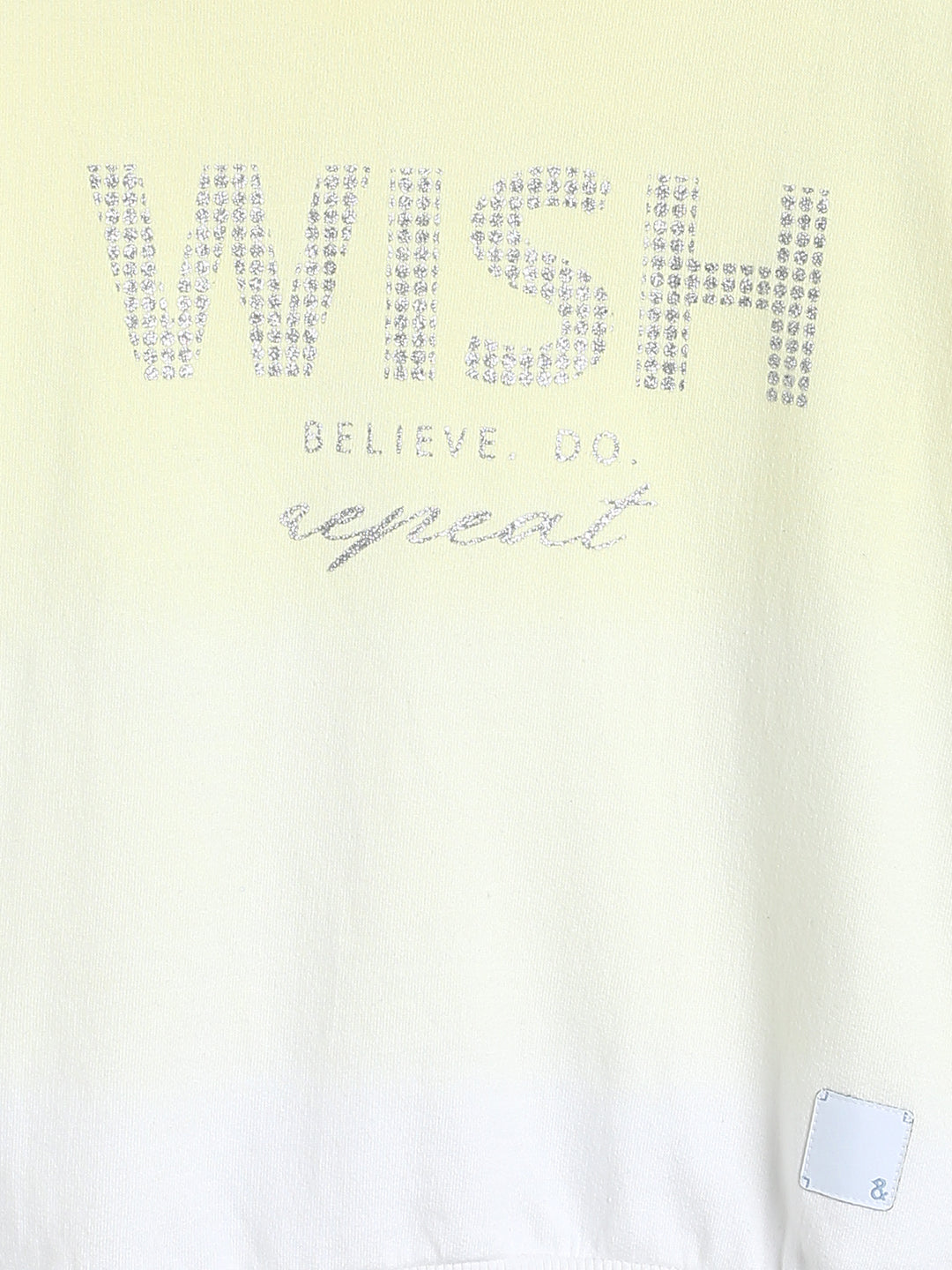 Girls Yellow Printed Sweatshirt With Hood