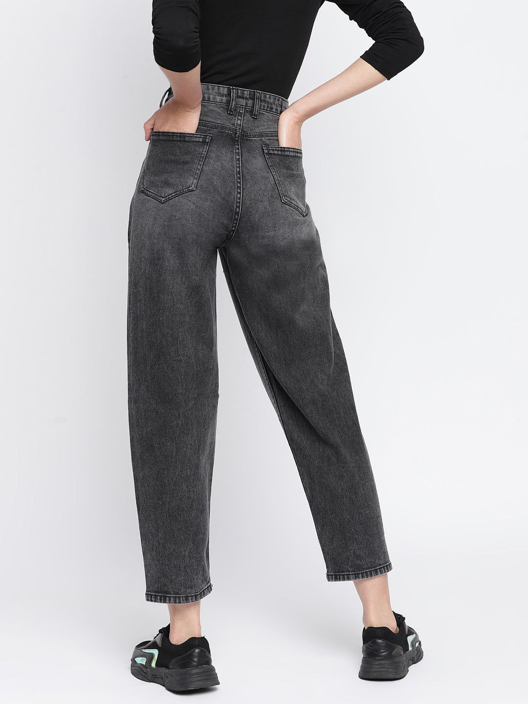 Women Whiskered Denim Jeans