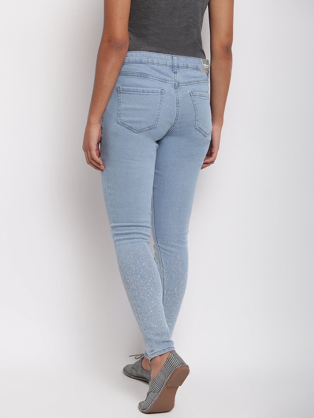 Women Light Blue Mid Waist Skinny Fit Denim Jeans