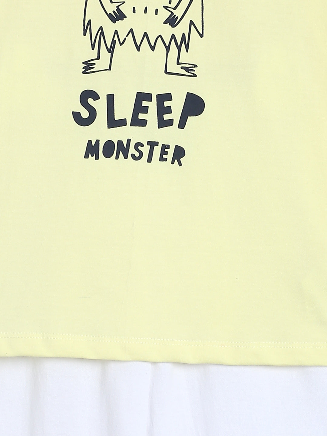 Boys Yellow & White Printed Cotton Night Suit