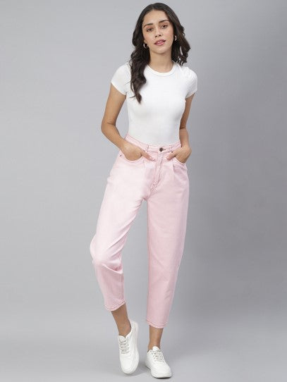 Women Light Pink Skinny Fit Jeans