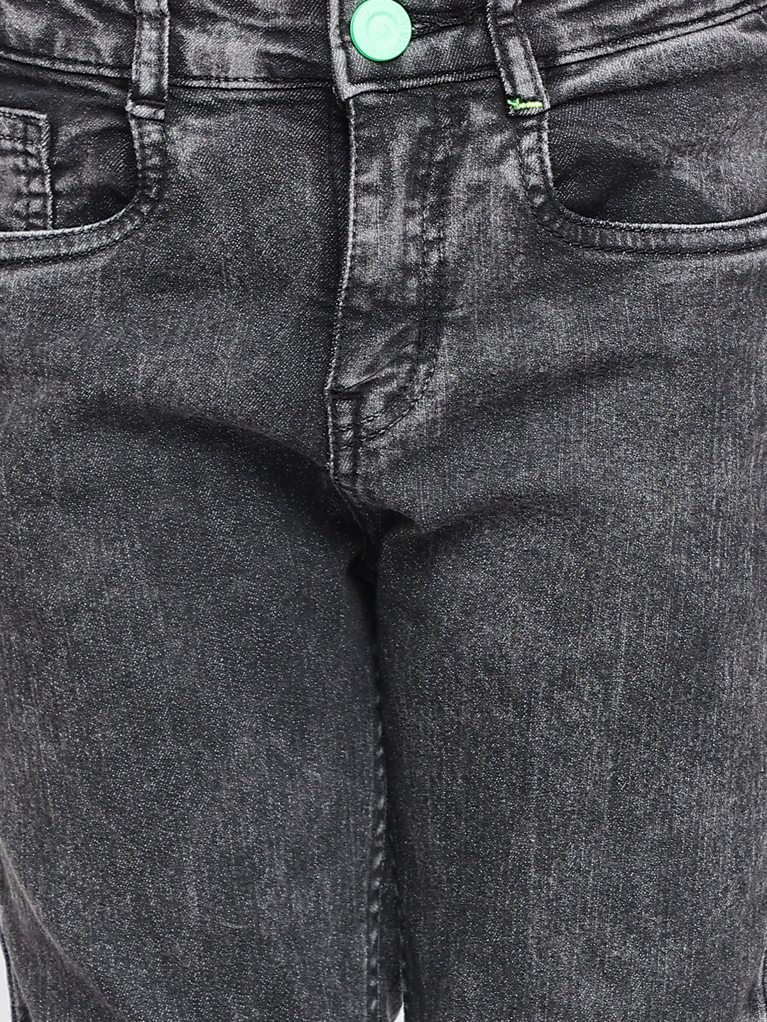 Boys Black Denim Joggers