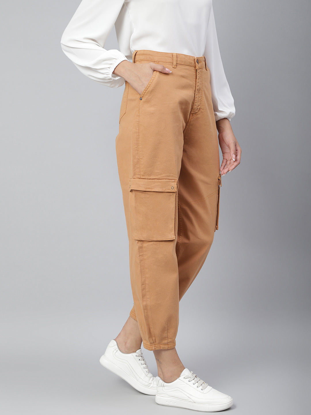 Women Rust Cotton Cargo
