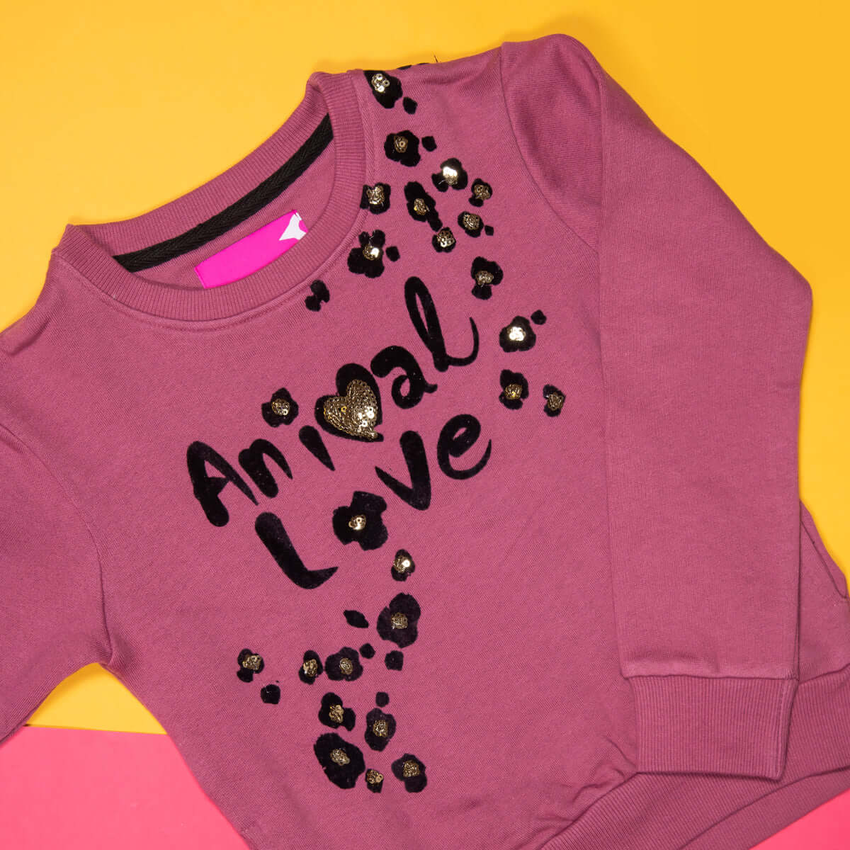 GIRLS PURPLE SEQUENCE CASUAL SWEATSHIRT