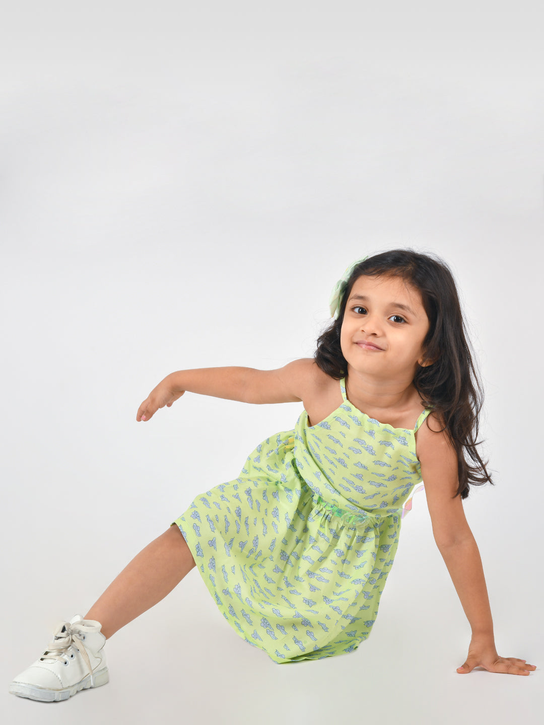 Girls Mint Printed Dress