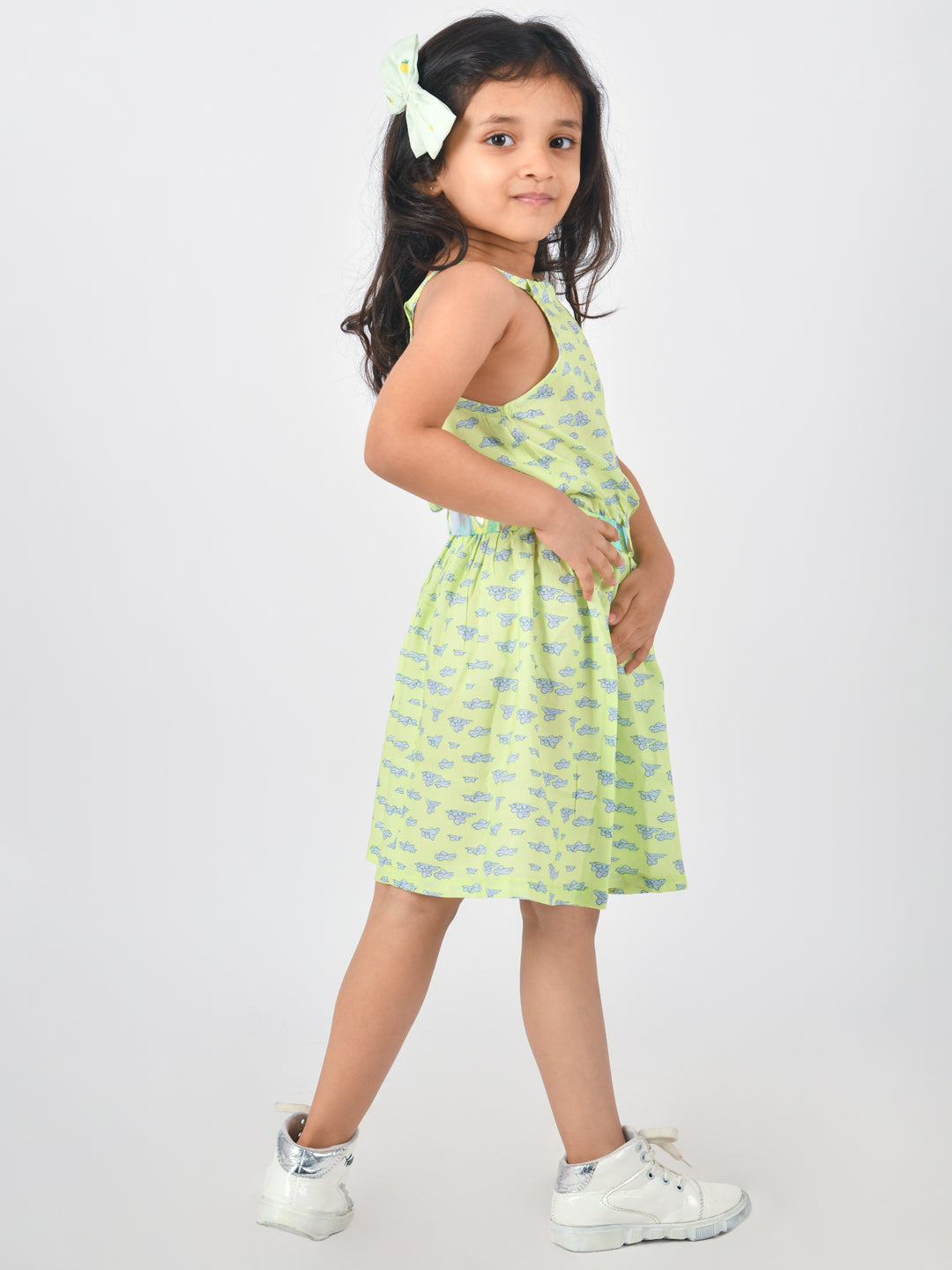 Girls Mint Printed Dress