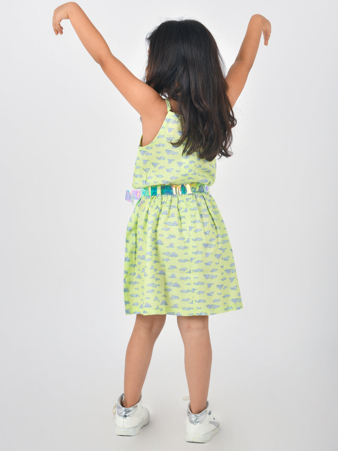 Girls Mint Printed Dress