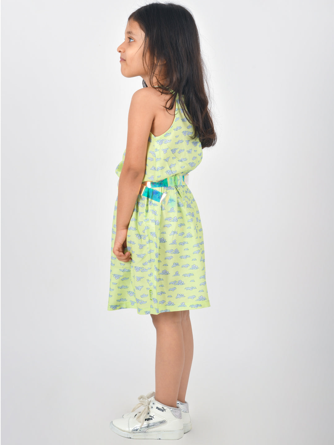 Girls Mint Printed Dress