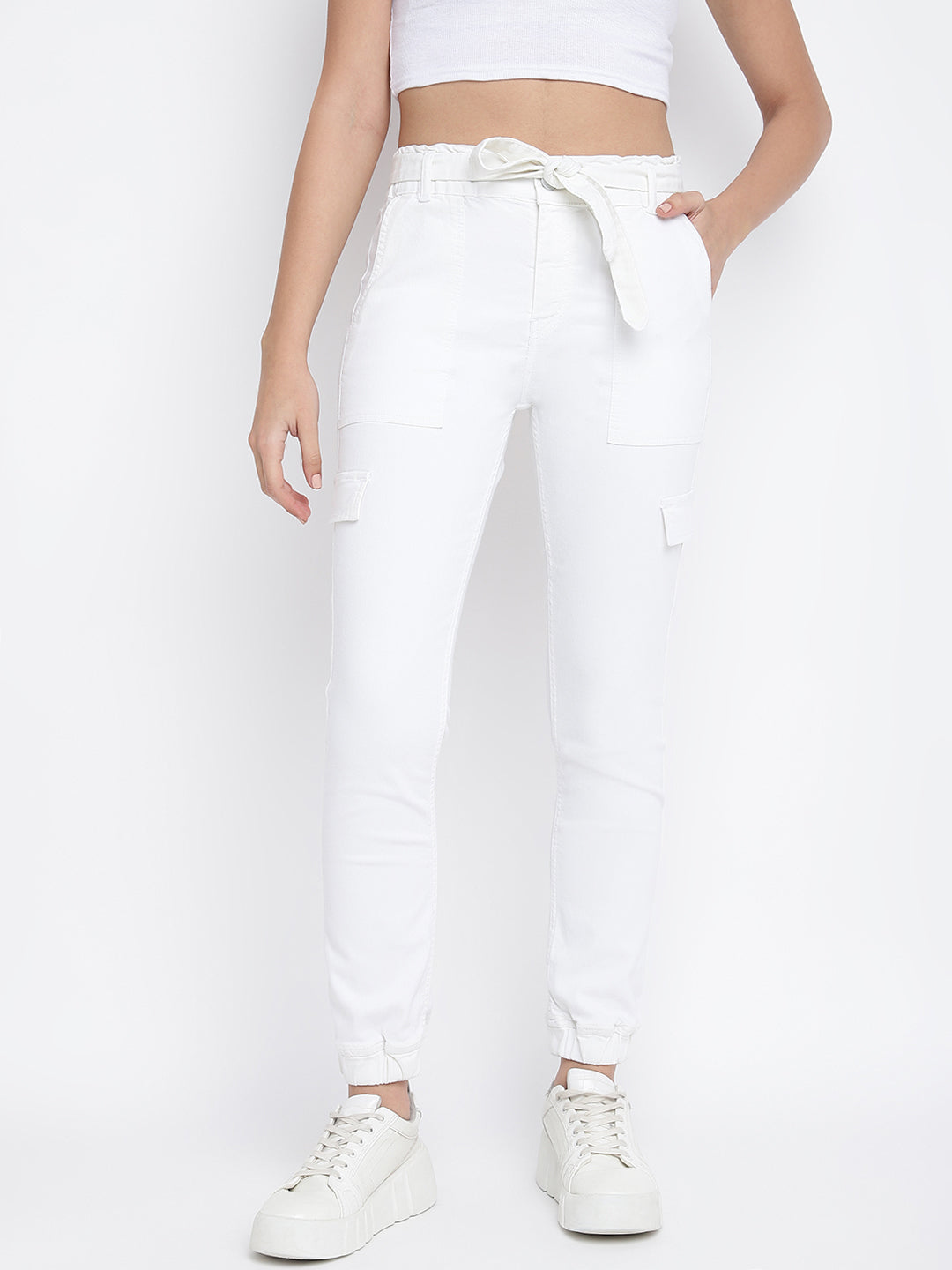 Women White Joggers