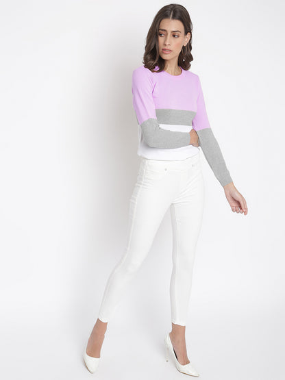 Womens Lycra White Solid Skinny Fit Jeggings