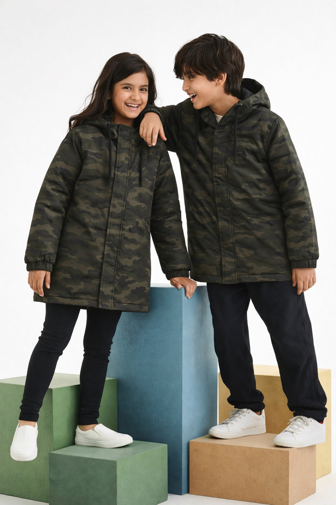 Unisex Camo Print Parka Jacket