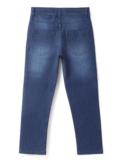 Boys Dark Blue Stretchable Casual Jeans