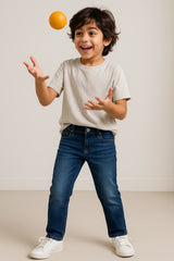 Boys Dark Blue Stretchable Casual Jeans