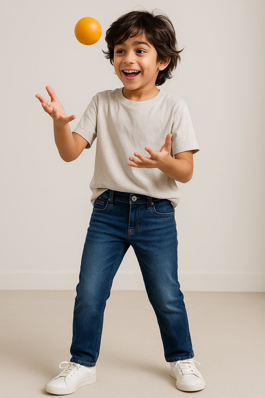 Boys Dark Blue Stretchable Casual Jeans