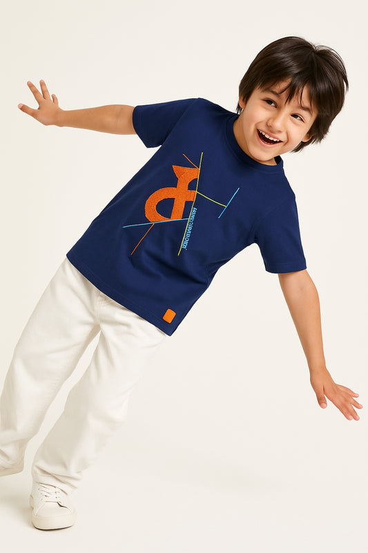 Boys Blue Printed T-Shirt