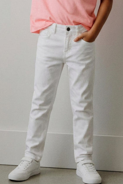 Boys Denim White Slim Fit Jeans