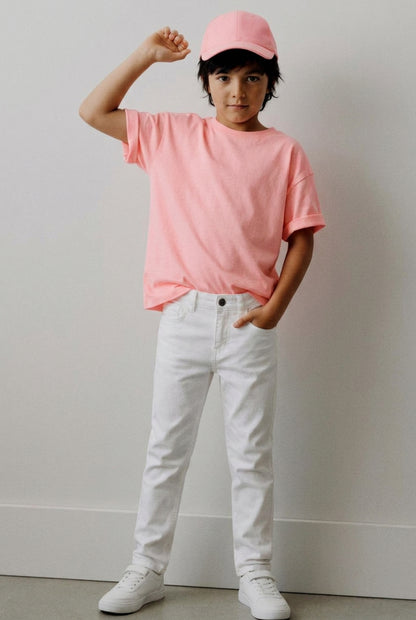 Boys Denim White Slim Fit Jeans