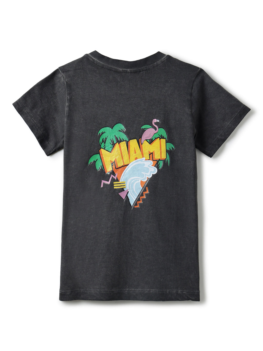 Boys Cotton Charcoal T-Shirt With Blue Denim Washed Straight Fit Jeans