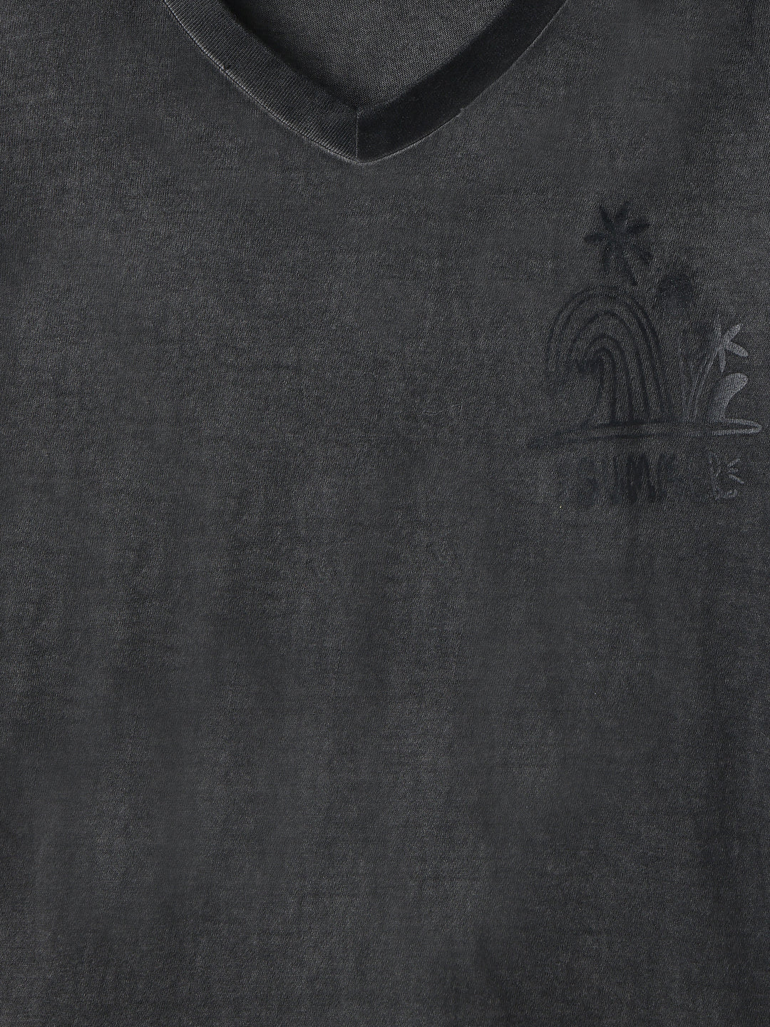 Boys Cotton Charcoal T-Shirt With Blue Denim Washed Straight Fit Jeans
