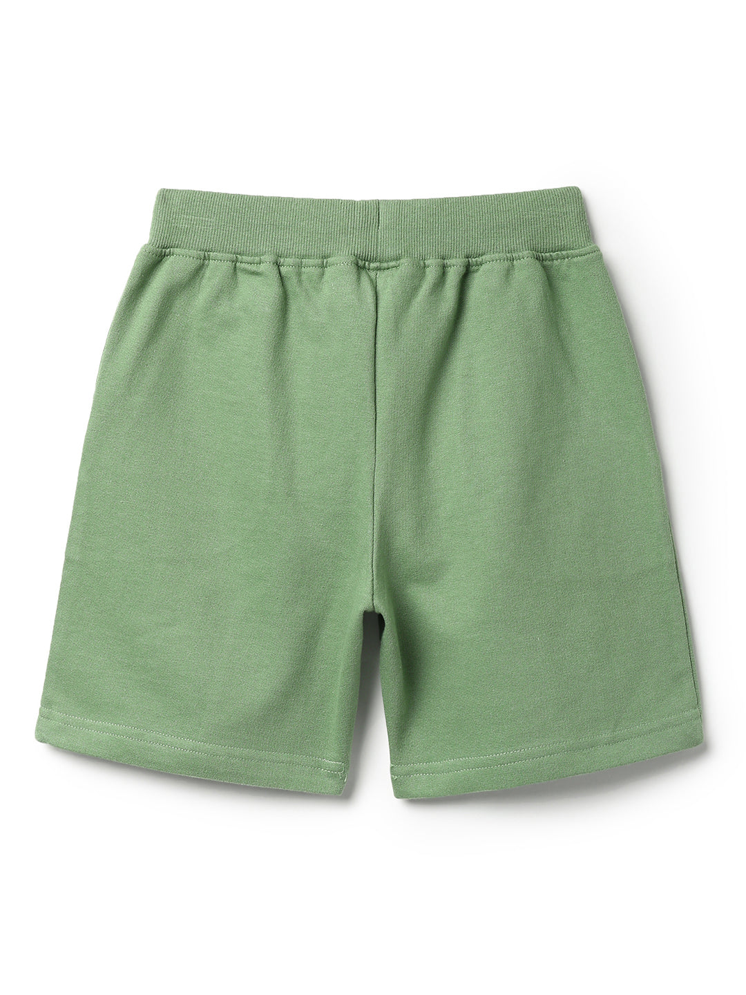 Boys Olive Printed Cotton Bermuda