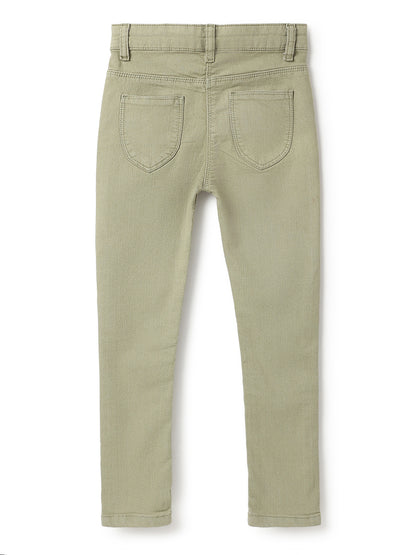 Girls Denim Slim Fit Olive Jeans