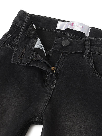 Girls Black Denim Jeans