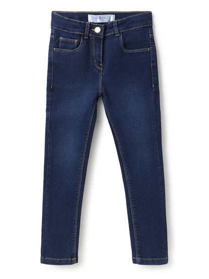 Girls Slim Fit Denim Blue Jeans