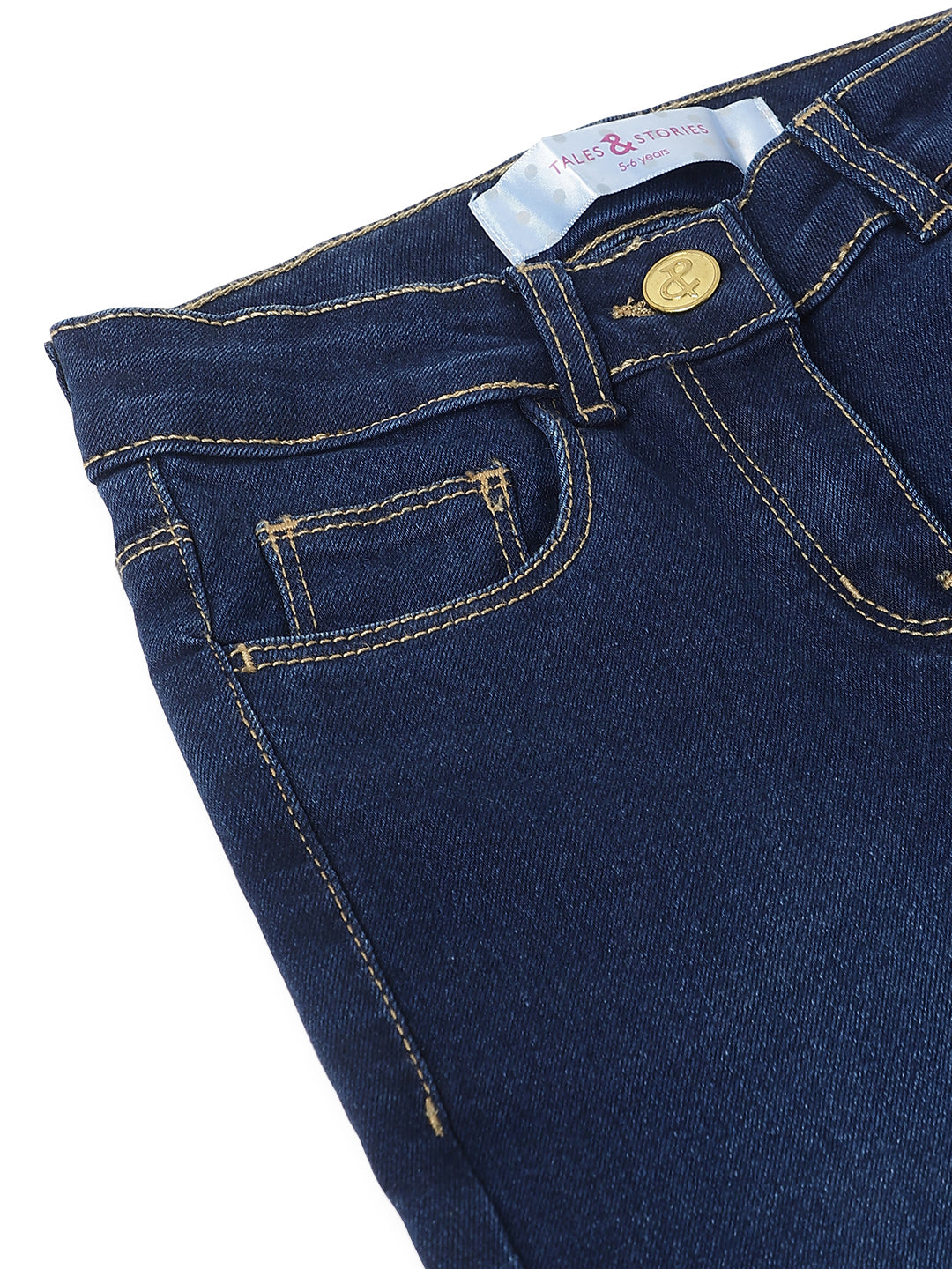 Girls Slim Fit Denim Blue Jeans