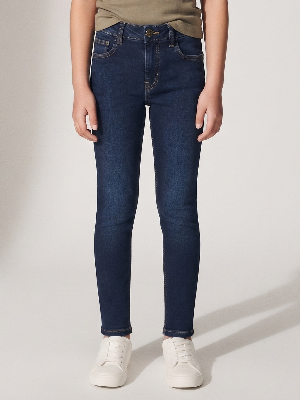 Girls Slim Fit Denim Blue Jeans