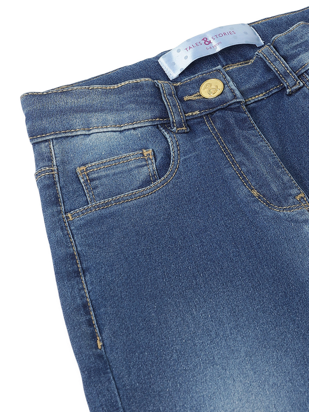 Girls Mid Blue Denim Jeans