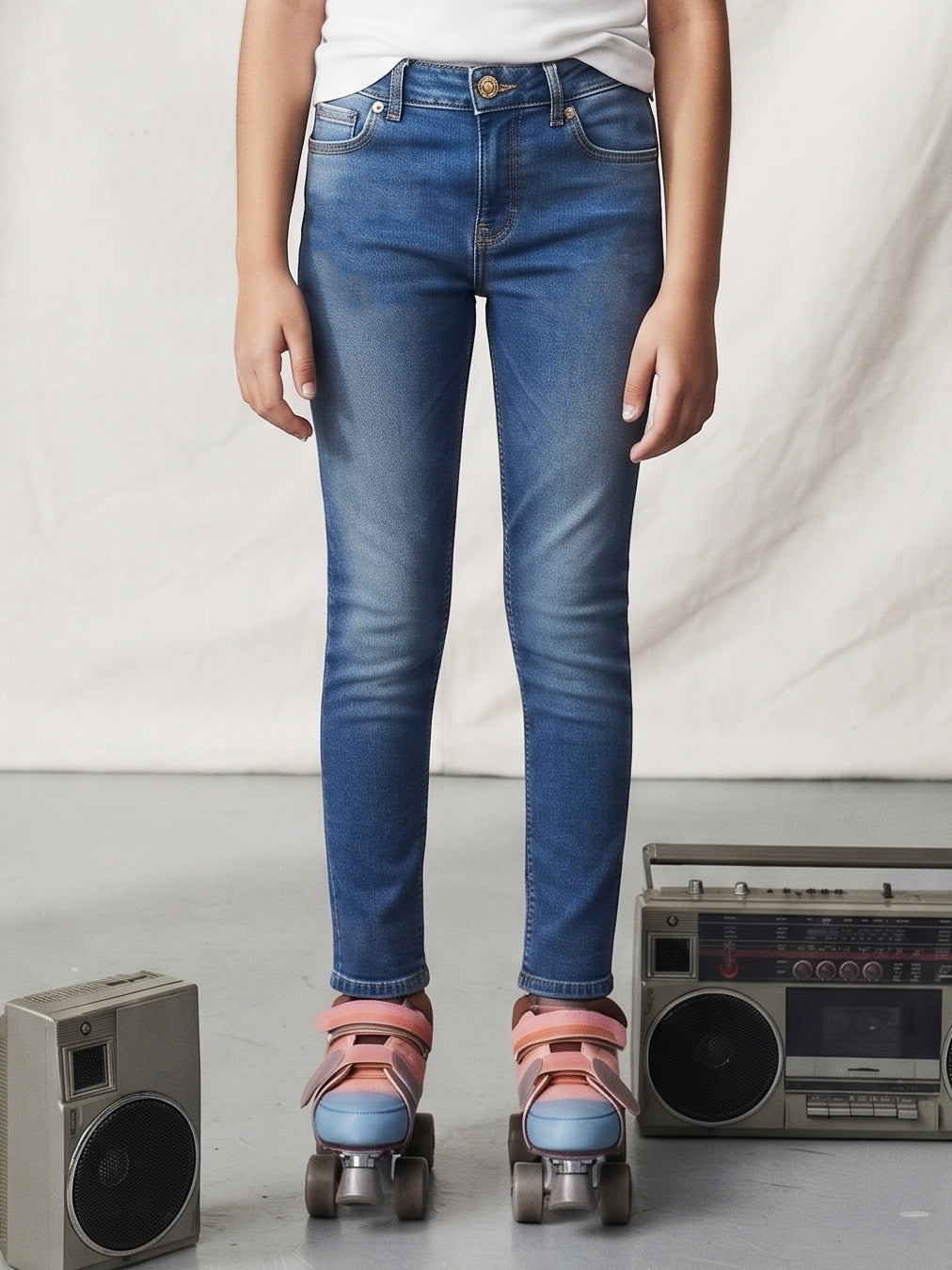 Girls Mid Blue Denim Jeans