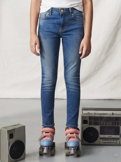 Girls Mid Blue Denim Jeans