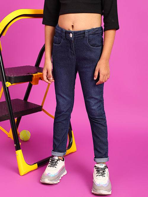 Girls Blue Slim Fit Jeans